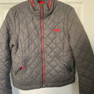 Superdry Quilt Jacket in Light Grey